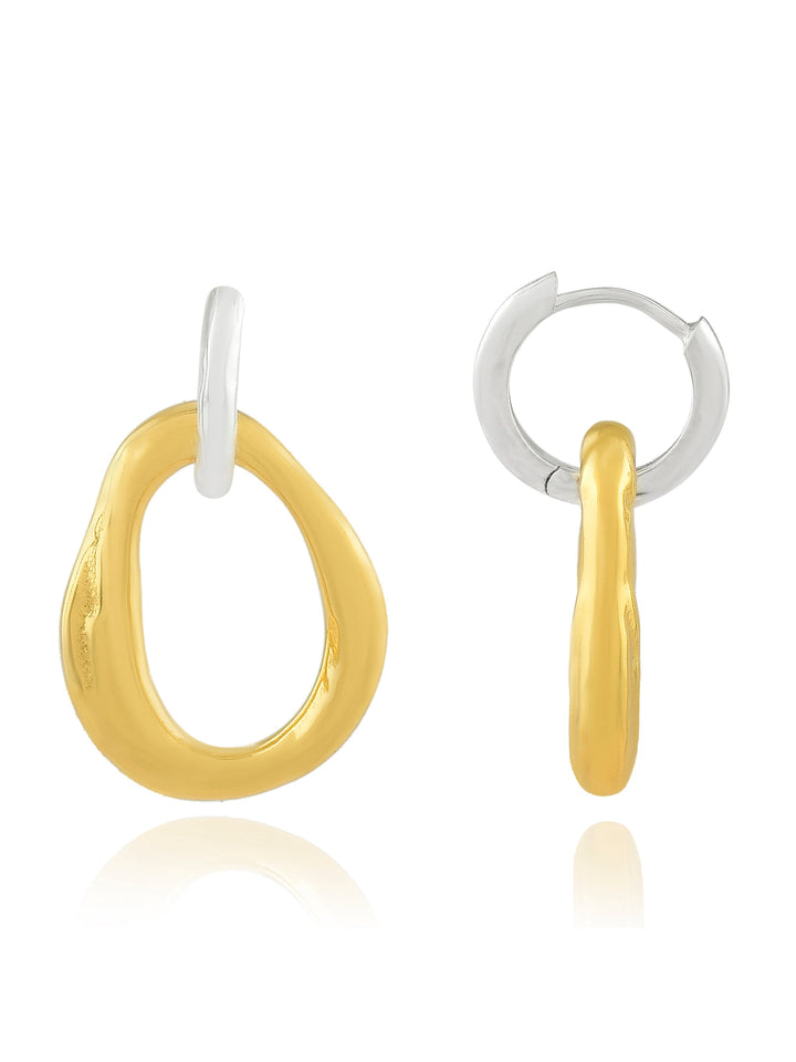 Niche Jewellery Shyla Meridien Gold and Silver Drop Earrings detail
