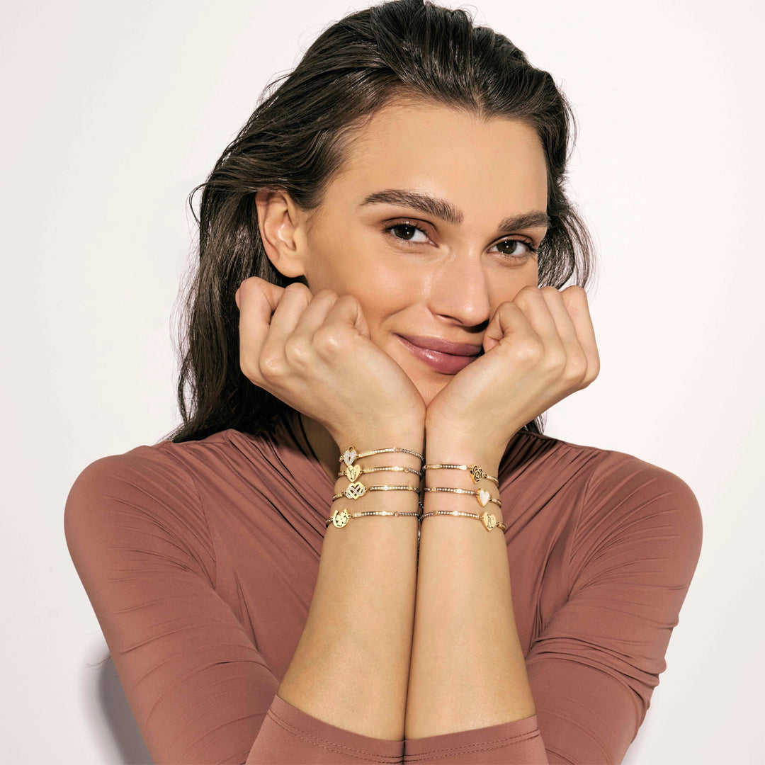 Niche Jewellery Nomination Milleluci Beloved Bracelet Stainless Steel Glitter and Zirconia - Heart Padlock detail