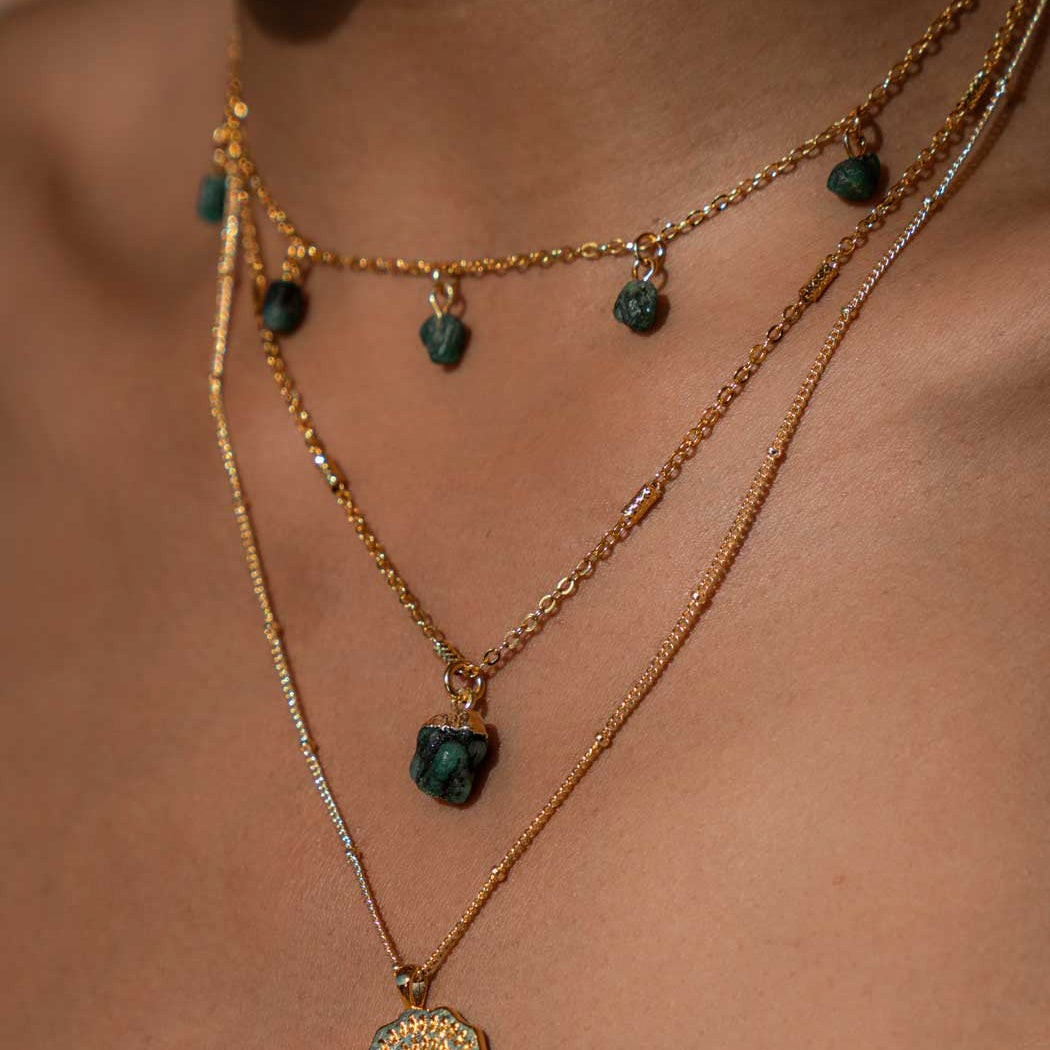 Niche Jewellery Formation Co Mohica Emerald Charm Choker detail
