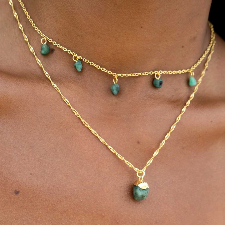 Niche Jewellery Formation Co Mohica Emerald Charm Choker detail