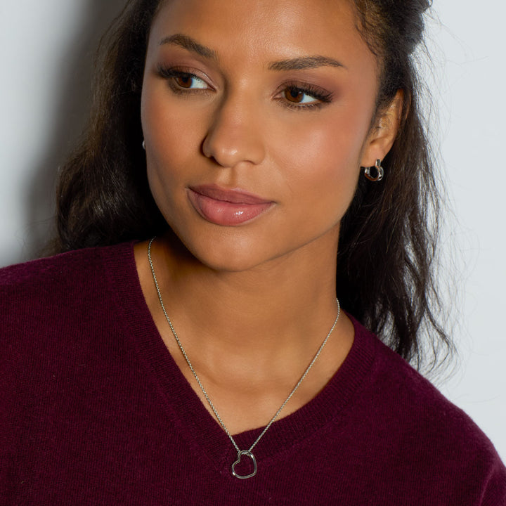 Kit Heath Love Silver Heart Hoop Earrings