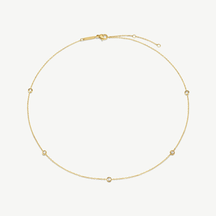 D.Louise Multi Stone Chain Gold Necklace