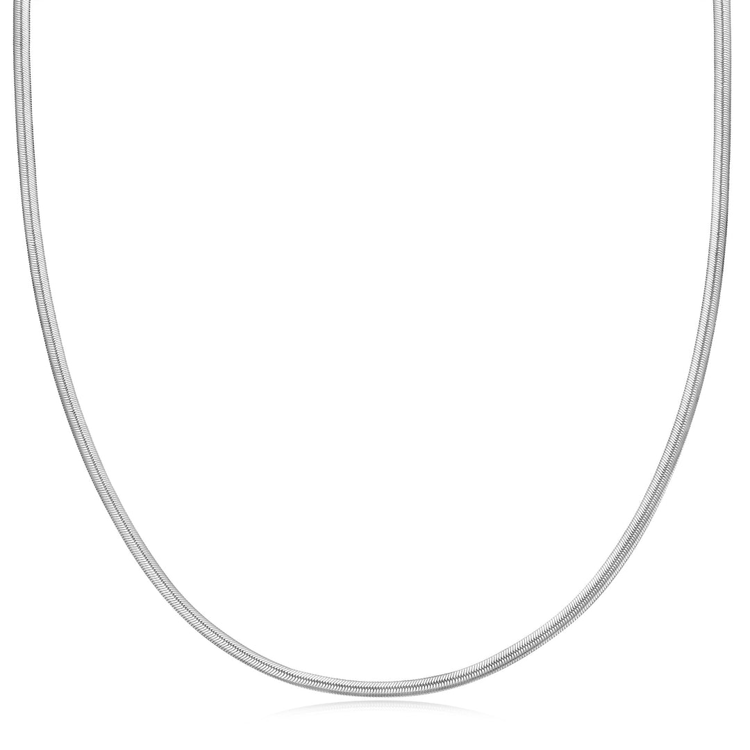 Niche Jewellery Ania Haie Silver Flat Snake Chain Necklace