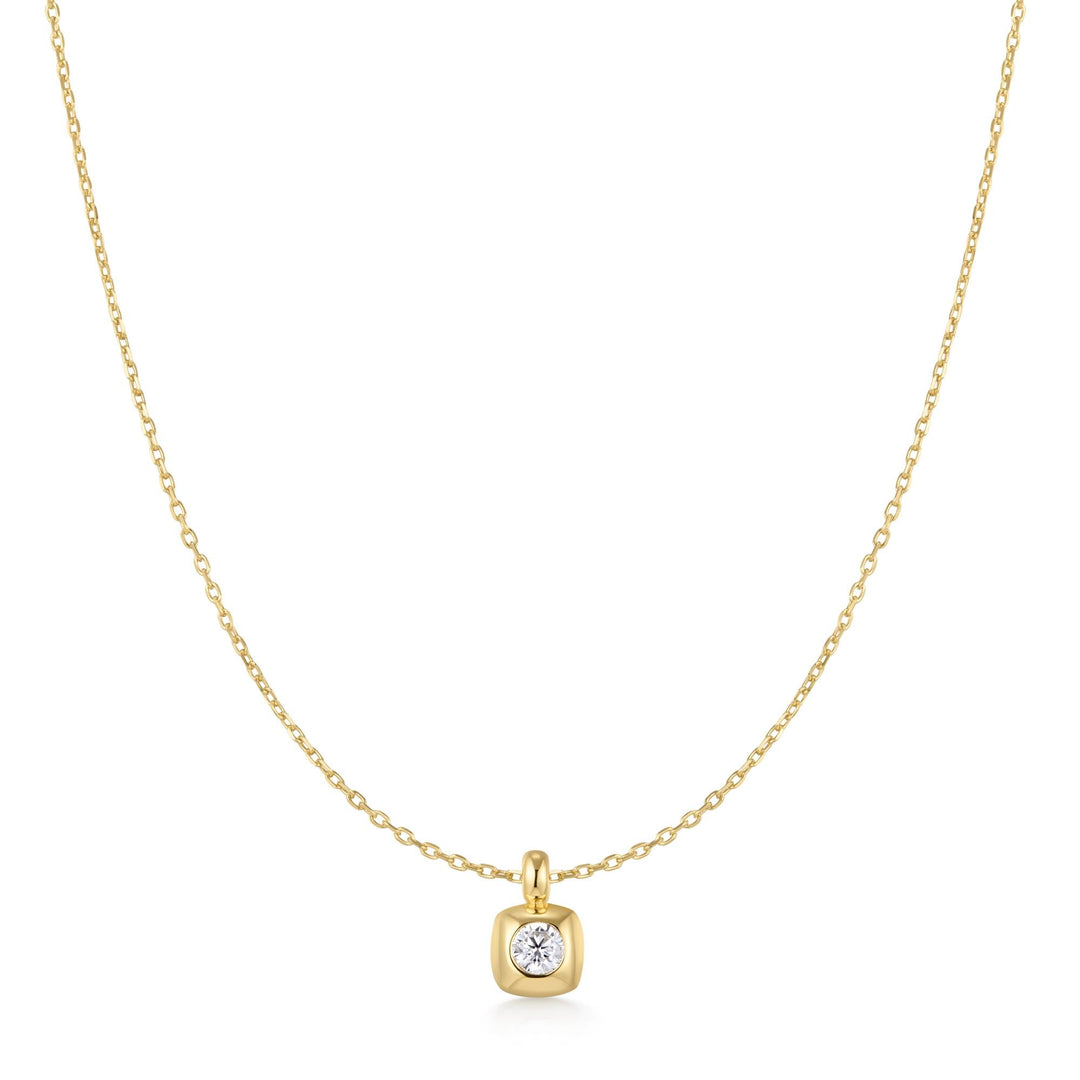 Niche Jewellery Ania Haie Modern Bezel-Set Solitaire Gold Necklace
