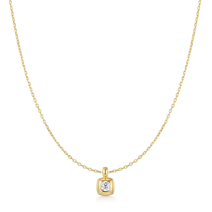 Niche Jewellery Ania Haie Modern Bezel-Set Solitaire Gold Necklace