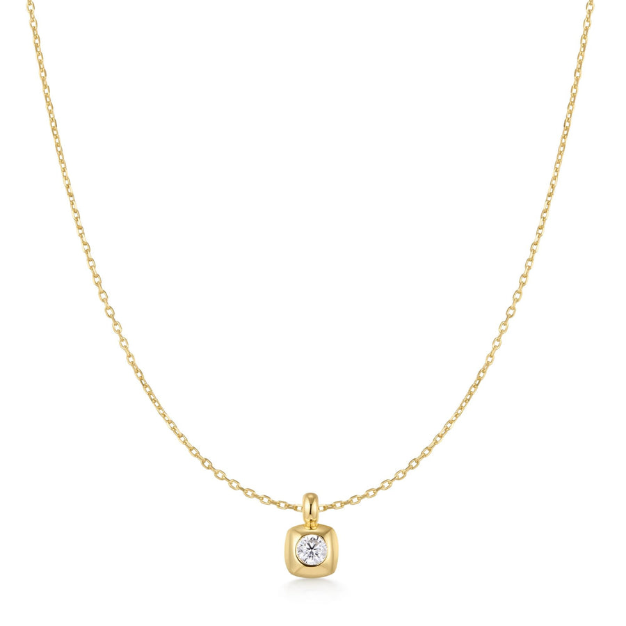 Niche Jewellery Ania Haie Modern Bezel-Set Solitaire Gold Necklace