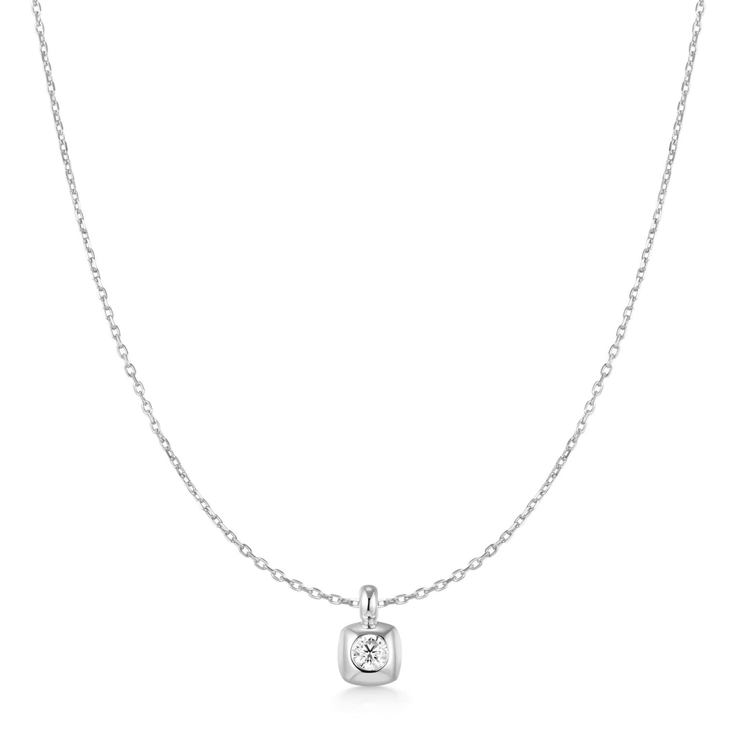 Niche Jewellery Ania Haie Modern Bezel-Set Solitaire Necklace - Silver