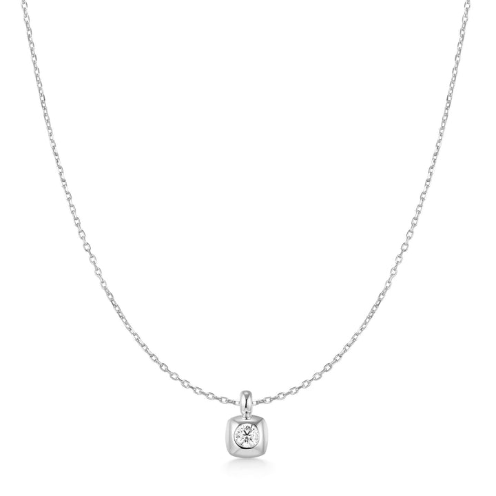 Niche Jewellery Ania Haie Modern Bezel-Set Solitaire Necklace - Silver