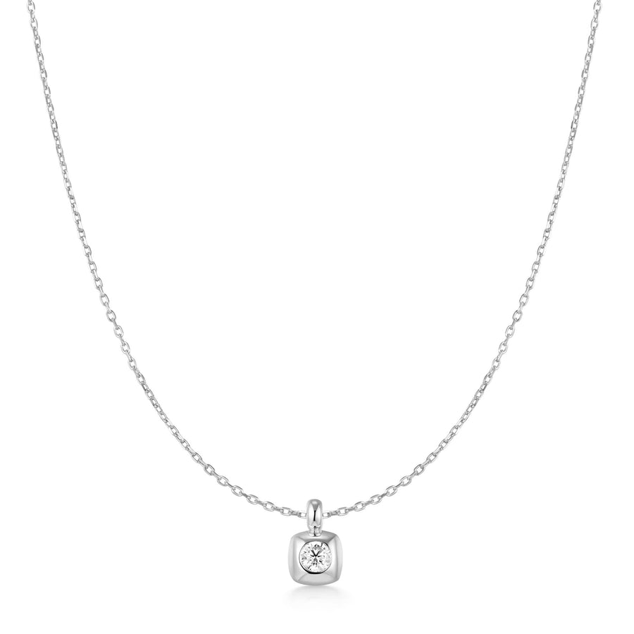 Niche Jewellery Ania Haie Modern Bezel-Set Solitaire Necklace - Silver