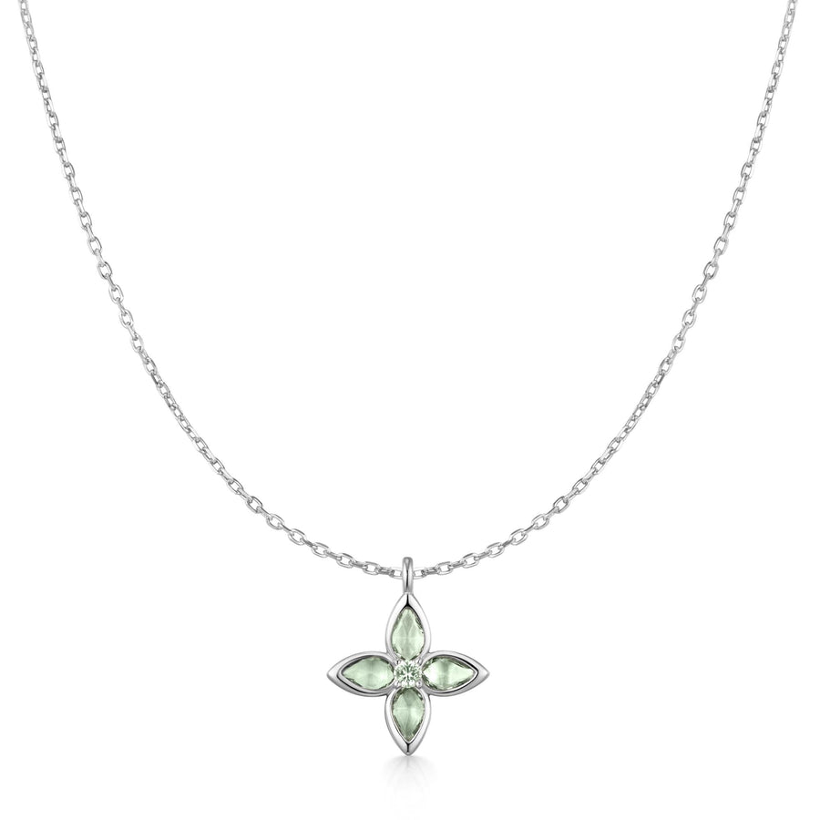 Niche Jewellery Ania Haie Mint Green Lucky Clover Necklace - Silver