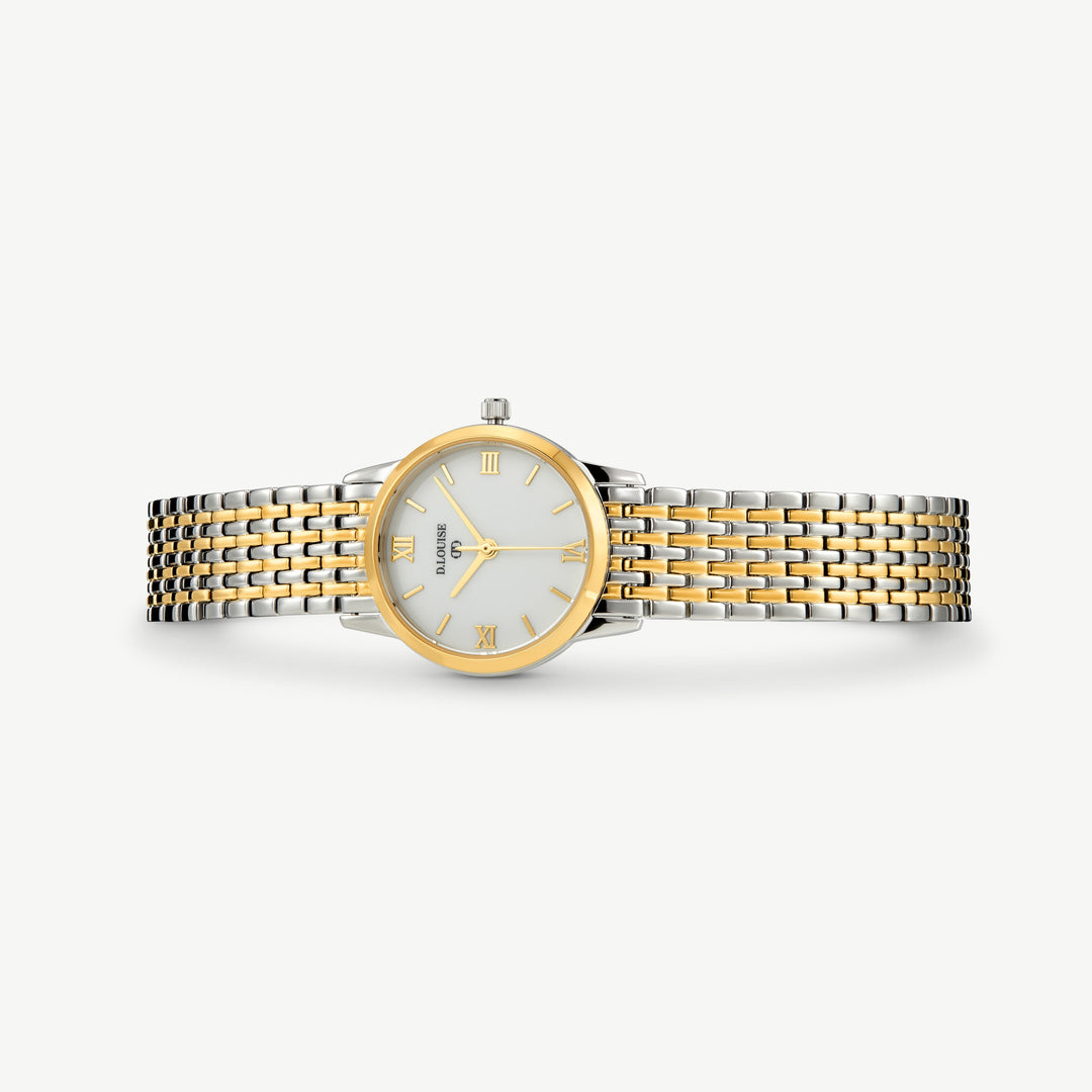 Niche Jewellery D.Louise Classic Link Round Bi-Metal Watch detail