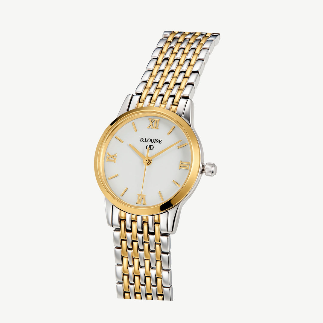 Niche Jewellery D.Louise Classic Link Round Bi-Metal Watch detail