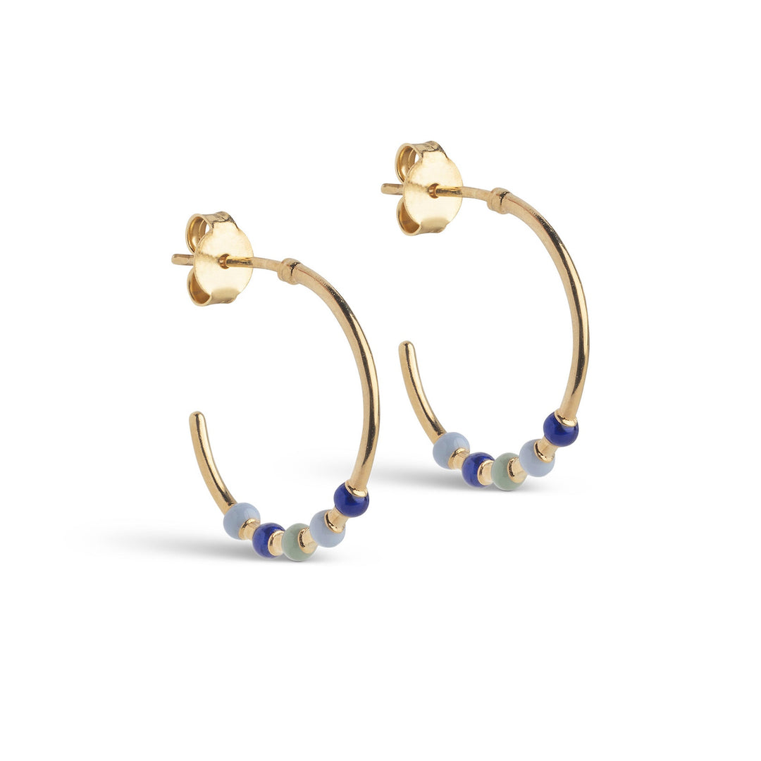 Niche Jewellery Enamel Copenhagen Lola Large Earthtone Gold Hoop Earrings