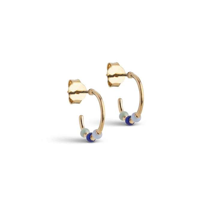 Niche Jewellery Enamel Copenhagen Lola Small Earthtone Gold Hoop Earrings