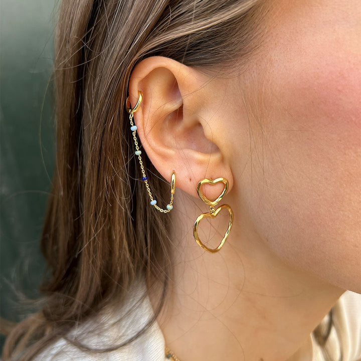 Niche Jewellery Enamel Copenhagen Organic Lovelink Gold Earrings detail