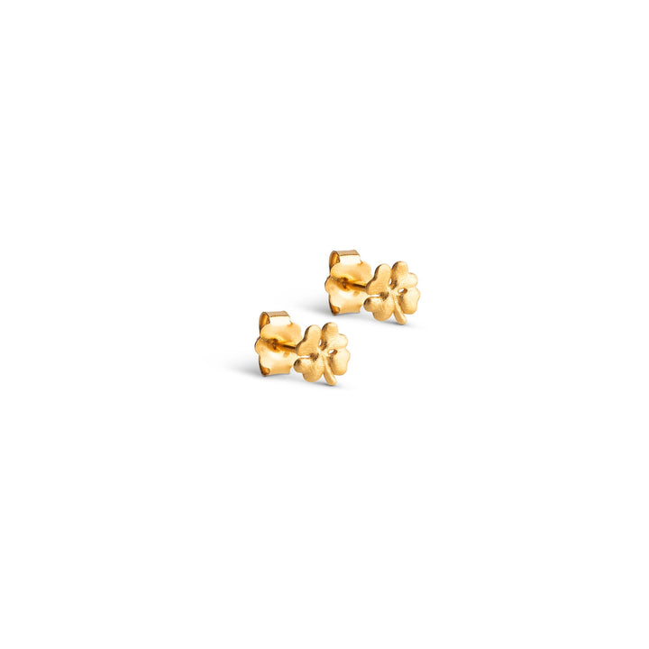 Niche Jewellery Enamel Copenhagen Organic Clover Mini Gold Stud Earrings