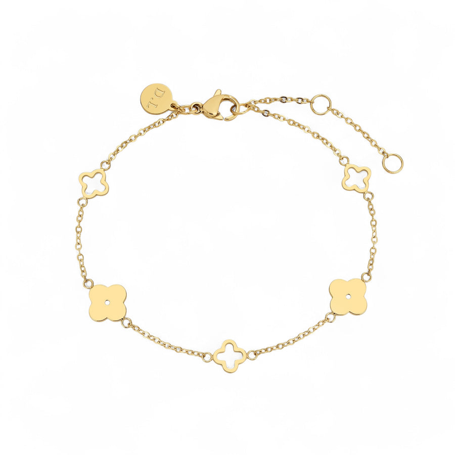 D.Louise Multi Clover Gold Bracelet