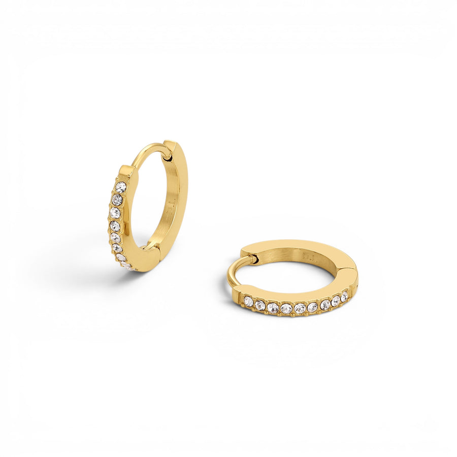D.Louise Tennis Gold Huggie Hoop Earrings