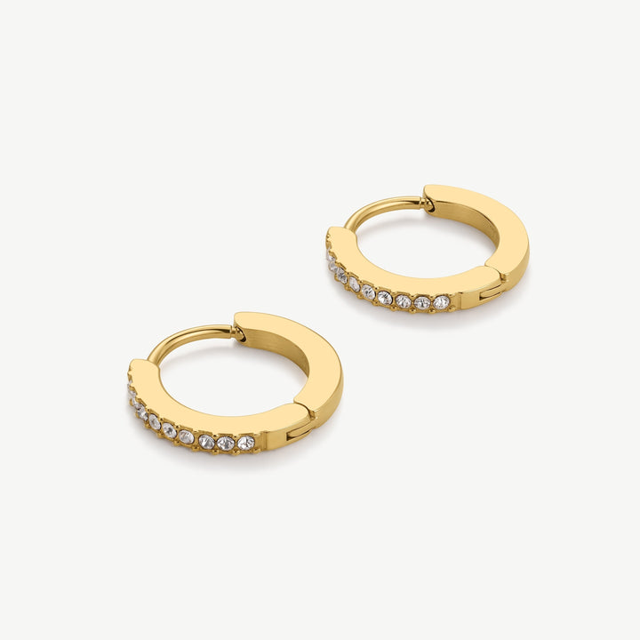 D.Louise Tennis Gold Huggie Hoop Earrings detail view