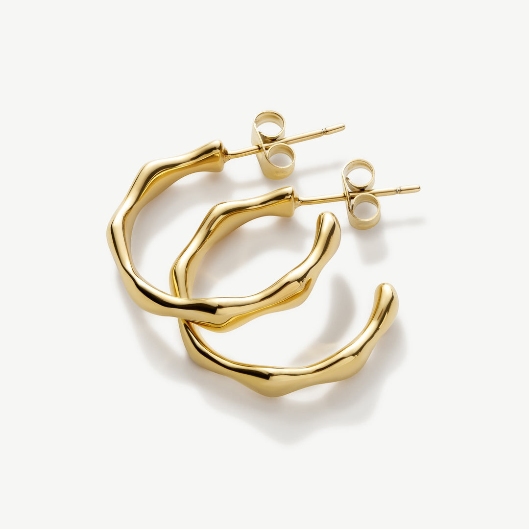 D.Louise Bamboo Gold Hoop Earrings product view