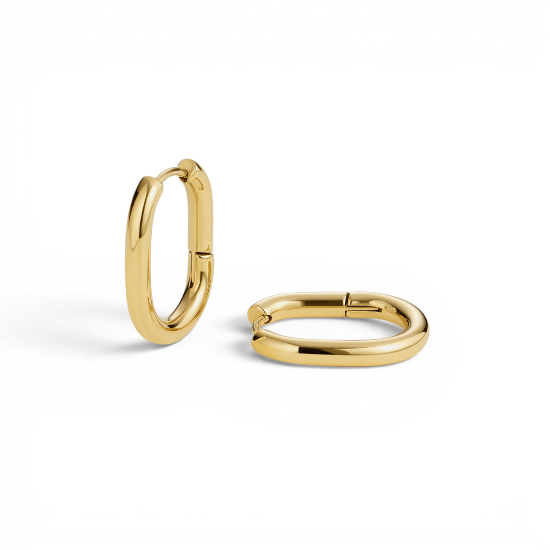 D.Louise Oval Gold Hoop Earrings
