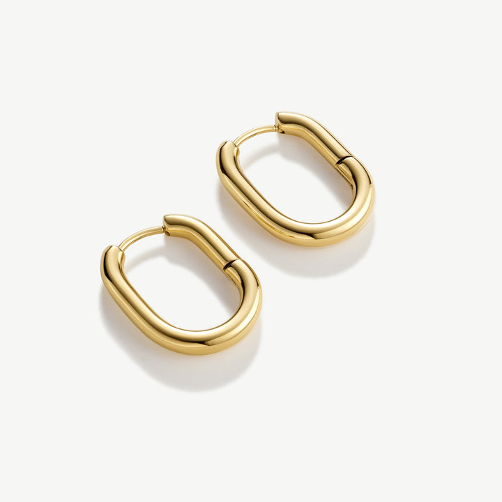 D.Louise Oval Gold Hoop Earrings detail view
