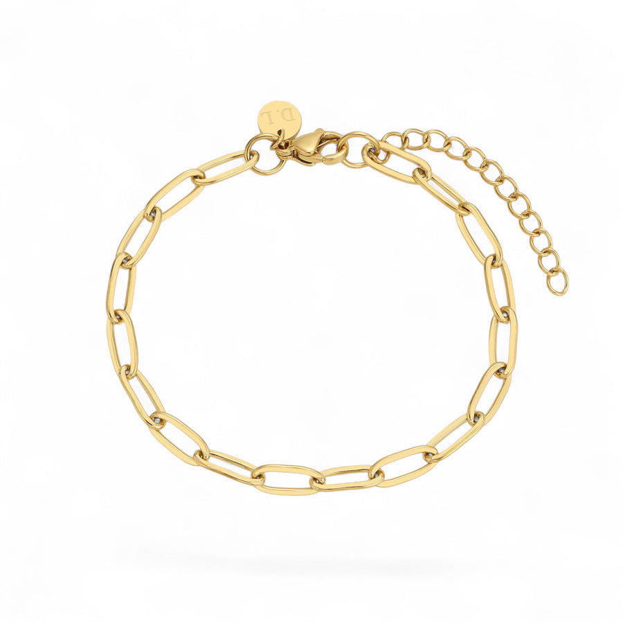 D.Louise Paperclip Gold Bracelet