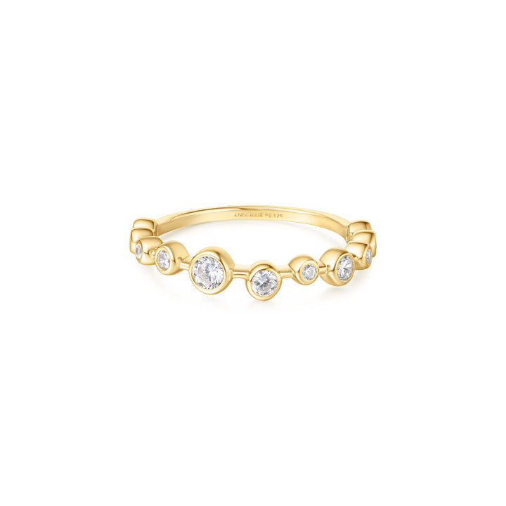 Niche Jewellery Ania Haie Gold Bezel Cubic Zirconia Zig-Zag Ring