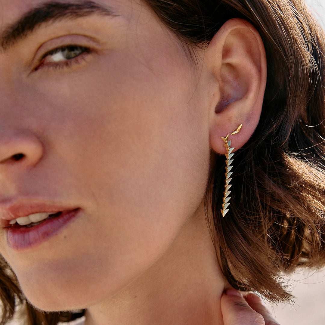 Rachel Jackson Dreamer Asymmetrical Bird Stud Earrings Gold