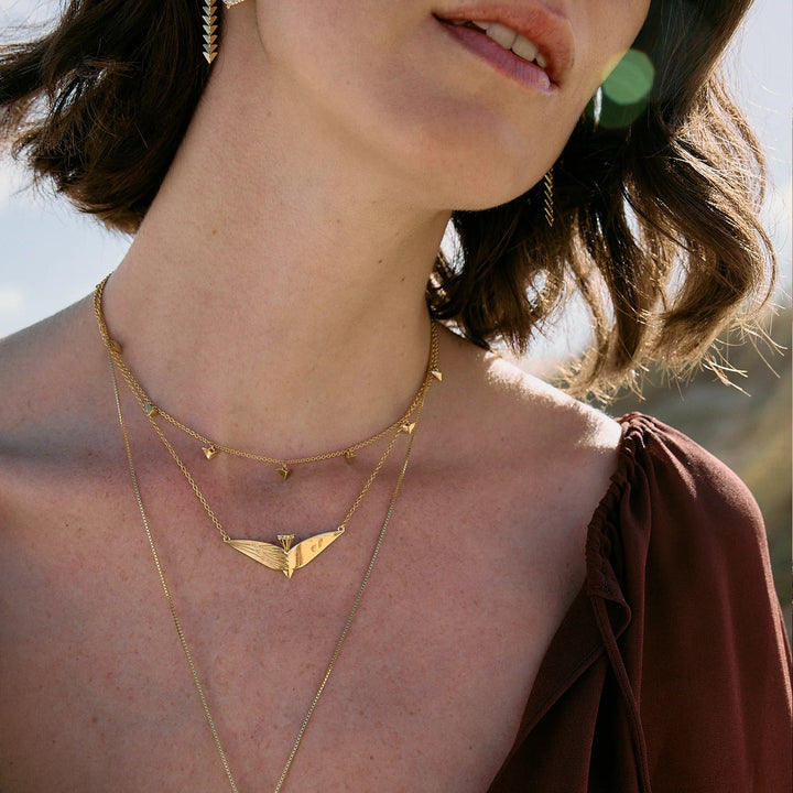 Rachel Jackson Dreamer Celestial Bird Necklace Gold