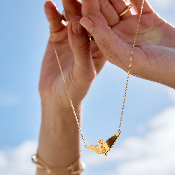 Rachel Jackson Dreamer Celestial Bird Necklace Gold