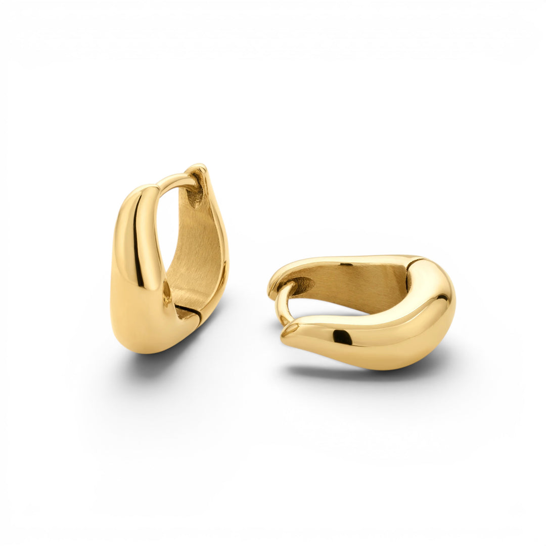 D.Louise Wave Gold Huggie Hoop Earrings