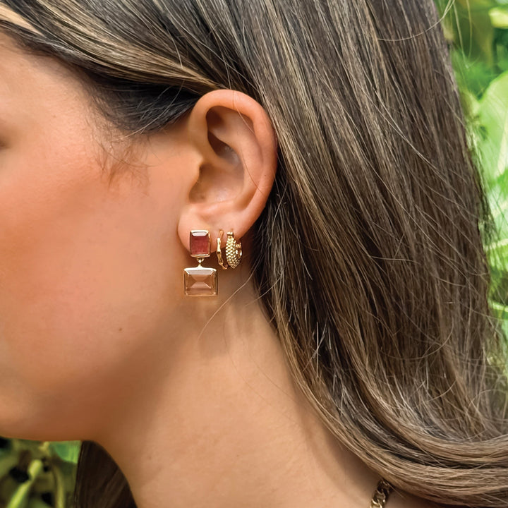 Sarah Alexander Sakura Gemstone Drop Stud Earrings