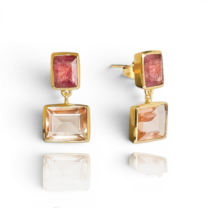 Sarah Alexander Sakura Gemstone Drop Stud Earrings