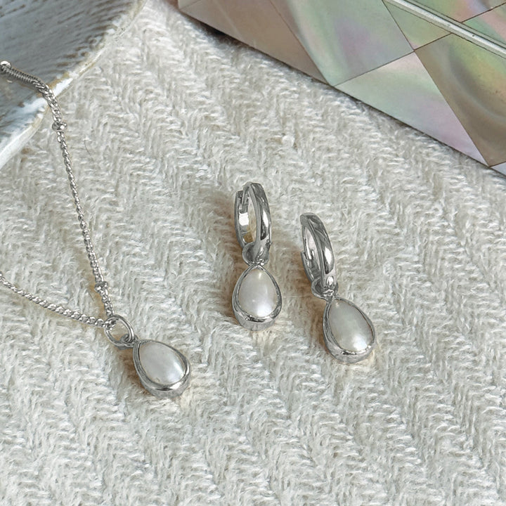 Niche Jewellery Ivory & Co Santorini Rhodium Pearl Charm Earrings