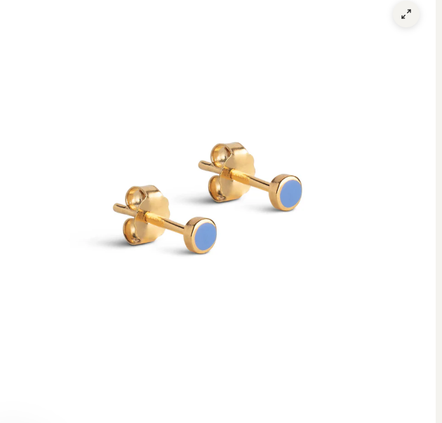 Enamel Copenhagen Enamel Cornflower Gold Dot Stud Earrings