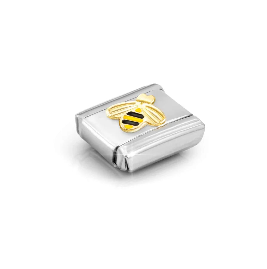 Nomination Gold and Enamel Sunray Bezel Bee Charm