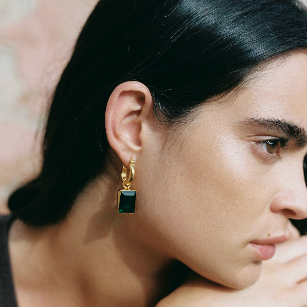 Niche Jewellery Shyla London Sorrento Earrings - Emerald detail
