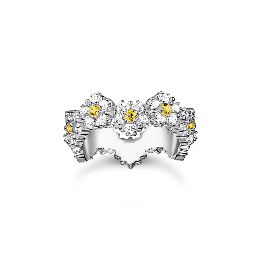 Niche Jewellery Thomas Sabo Lovely Daisy Silver Flower Ring with Stones