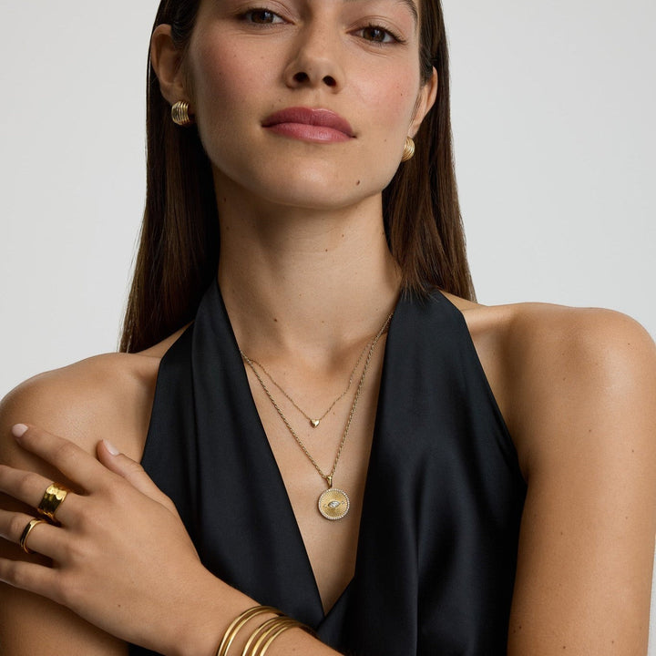 D.Louise Evil Eye Talisman Gold Necklace product view