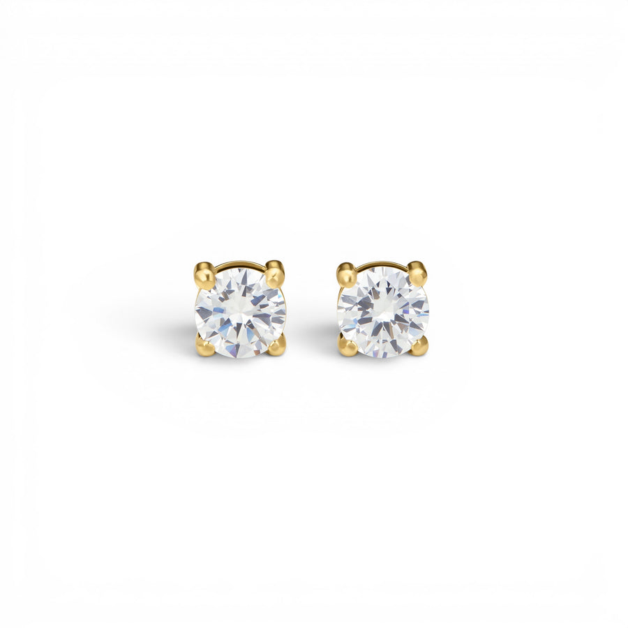 D.Louise Classic Tennis  Gold Stud Earrings