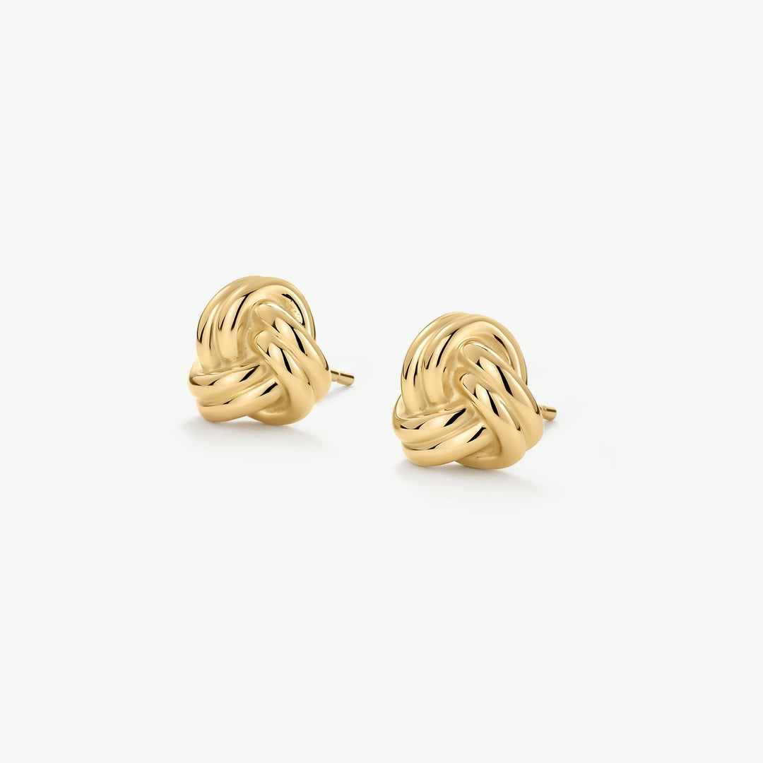 D.Louise Knots Gold Stud Earrings detail view
