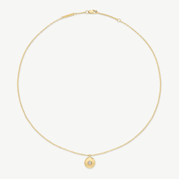D.Louise June Birthstone Gold Necklace detail view