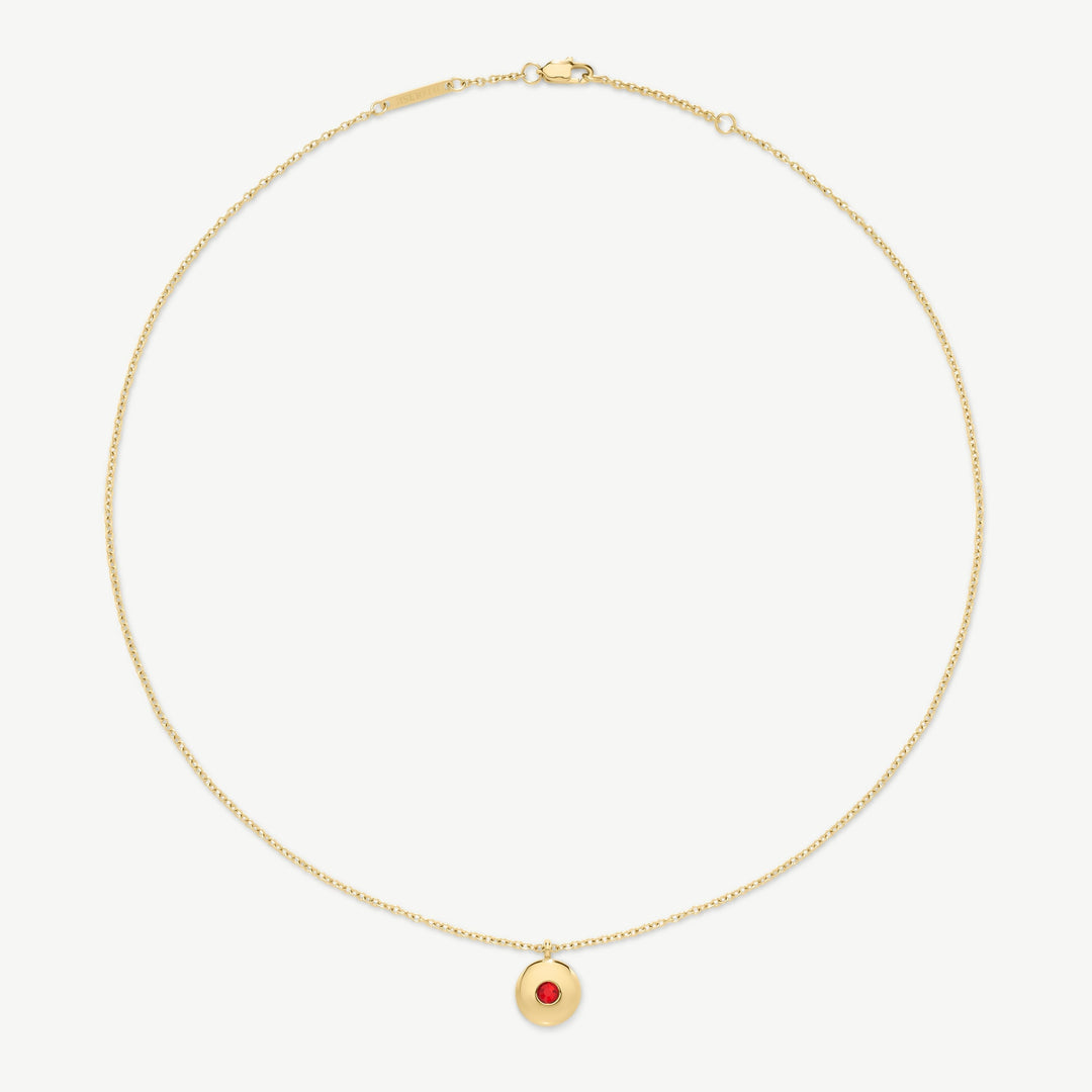 D.Louise July Birthstone Gold Necklace detail view