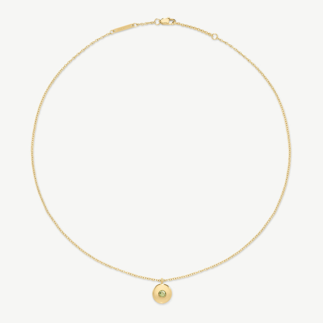 D.Louise August Birthstone Gold Necklace detail view