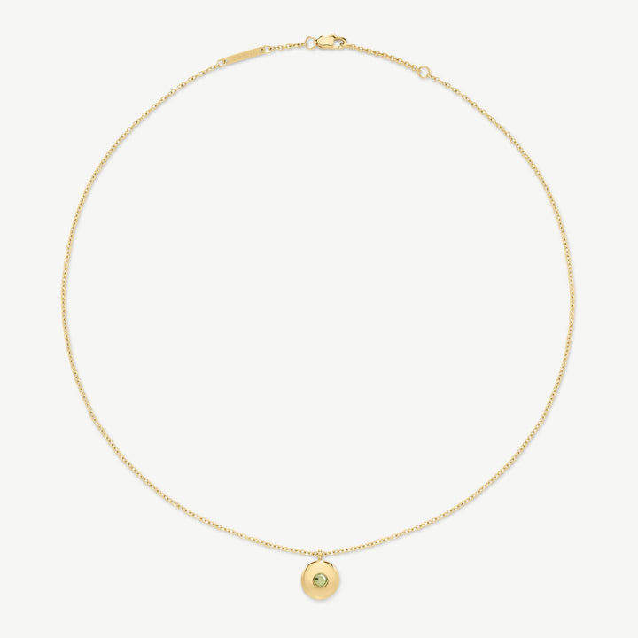 D.Louise August Birthstone Gold Necklace detail view