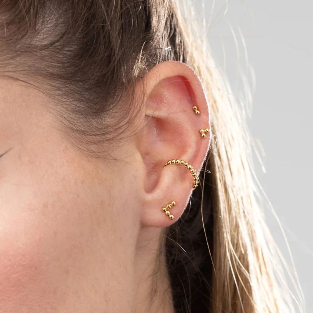 Scream Pretty Solder Dot Bead Single Ear Cuff - Gold