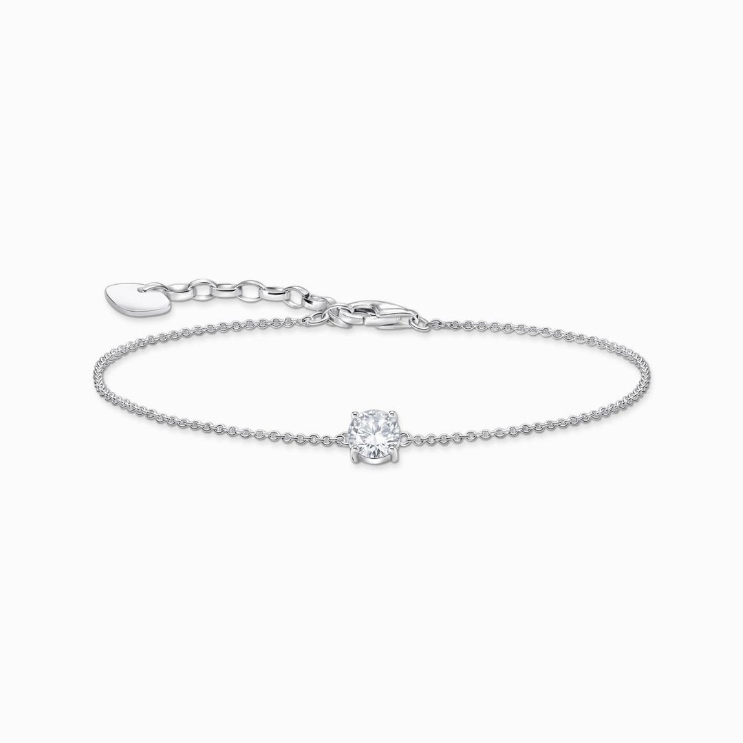 Thomas Sabo Silver Bracelet with White Zirconia Pendant - A2156-051-14-L19