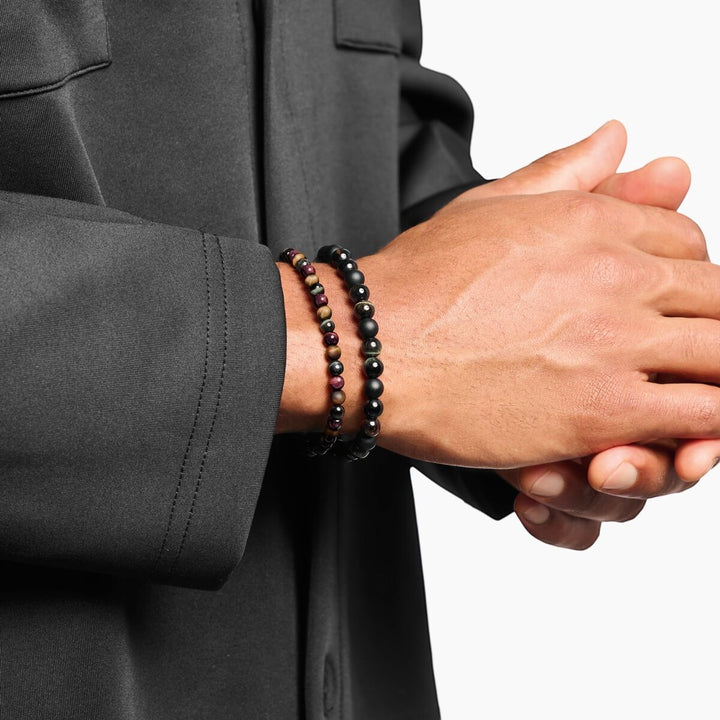 Thomas Sabo Talisman Bracelet with Tiger Eye Beads - A2183-826-7