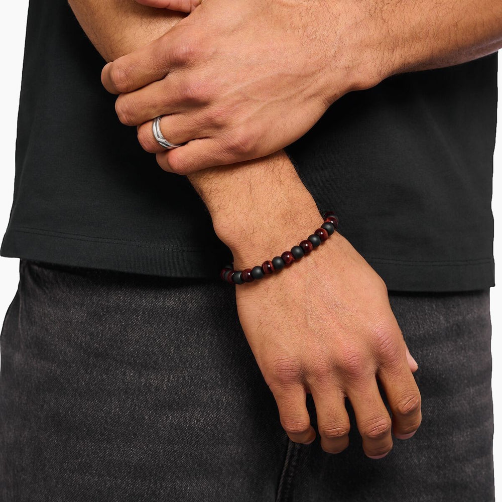 Thomas Sabo Bracelet Obsidian and Red Tiger's Eye 9 mm - A2196-806-7-L19